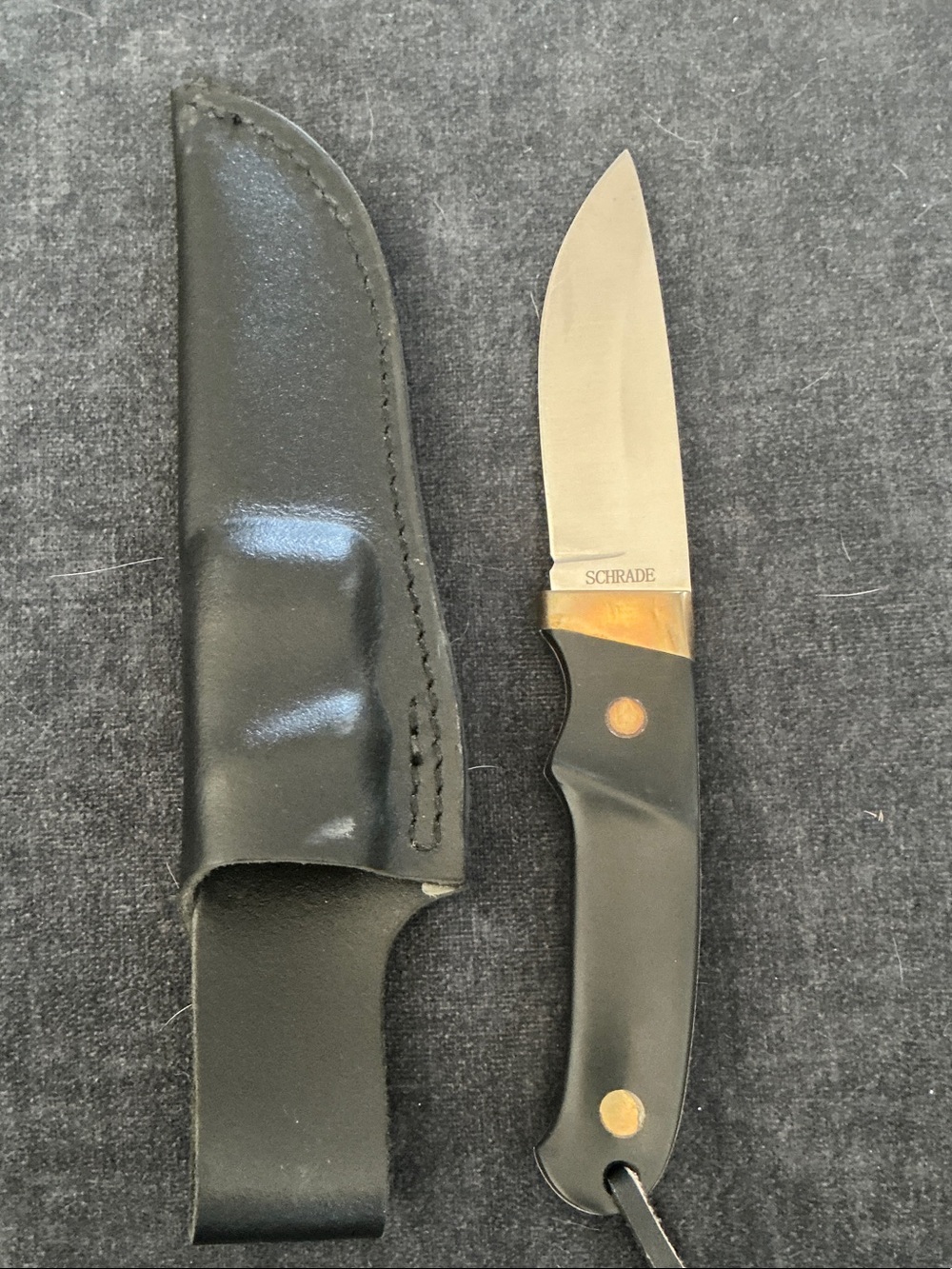 Fixed Blade Hunting Knife with Black Handle and Sheath